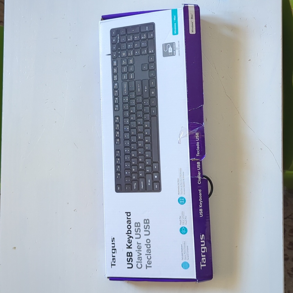 New Targus USB Wired Black Keyboard